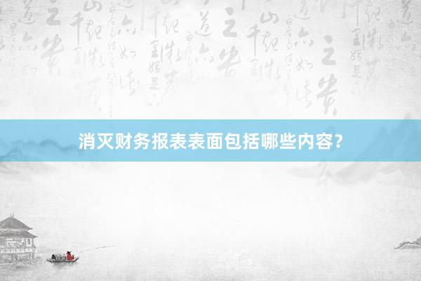 消灭财务报表表面包括哪些内容?